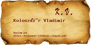 Koloszár Vladimir névjegykártya