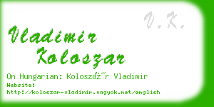 vladimir koloszar business card